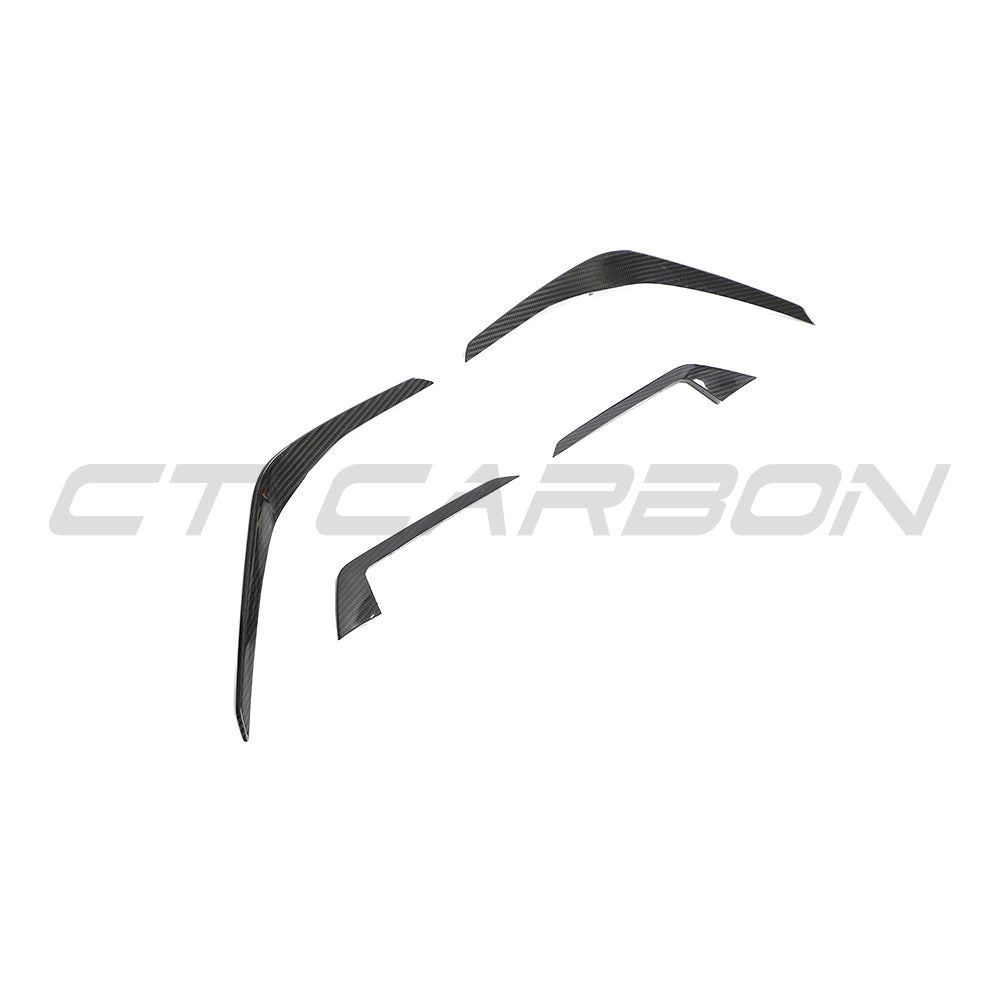 Carbon fibre front canards for Audi RS4 B9.5 by CT Design, designed as automotive accessories for enhanced aerodynamics.