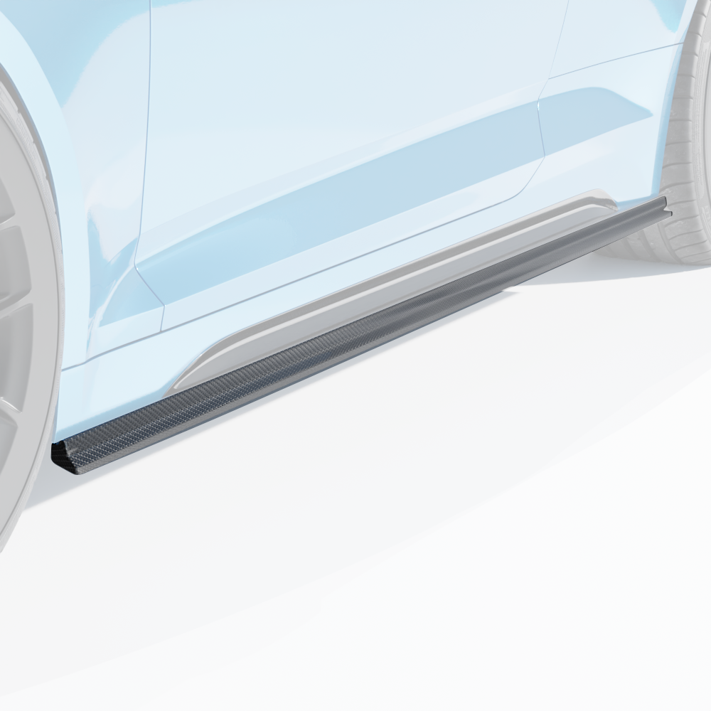 Carbon fibre side skirts for Audi RS5 B9.5 coupe 2020-2024 by CT Design, showing sleek, aerodynamic exterior enhancements.