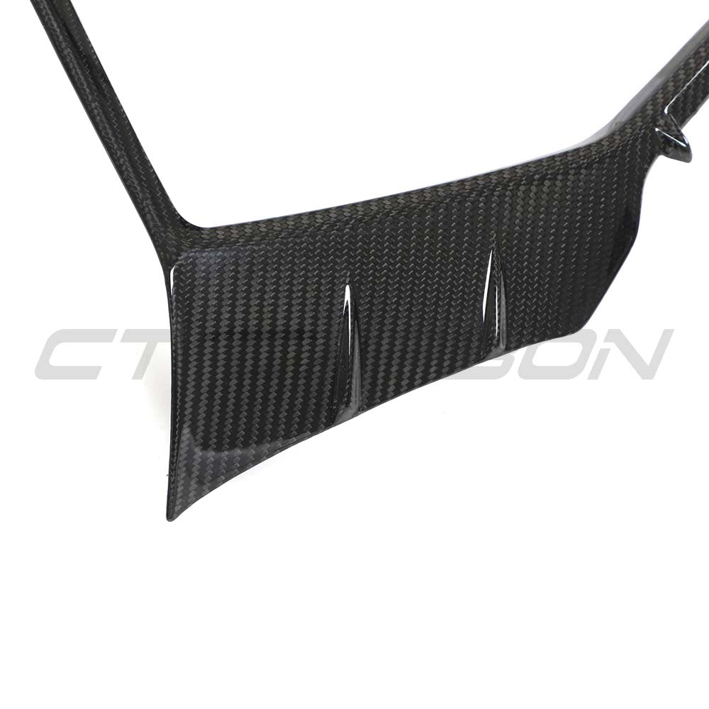 Audi RS6 C8 2019+ full carbon fiber front end kit by CT Carbon, featuring grille surrounds and aerodynamic enhancements.