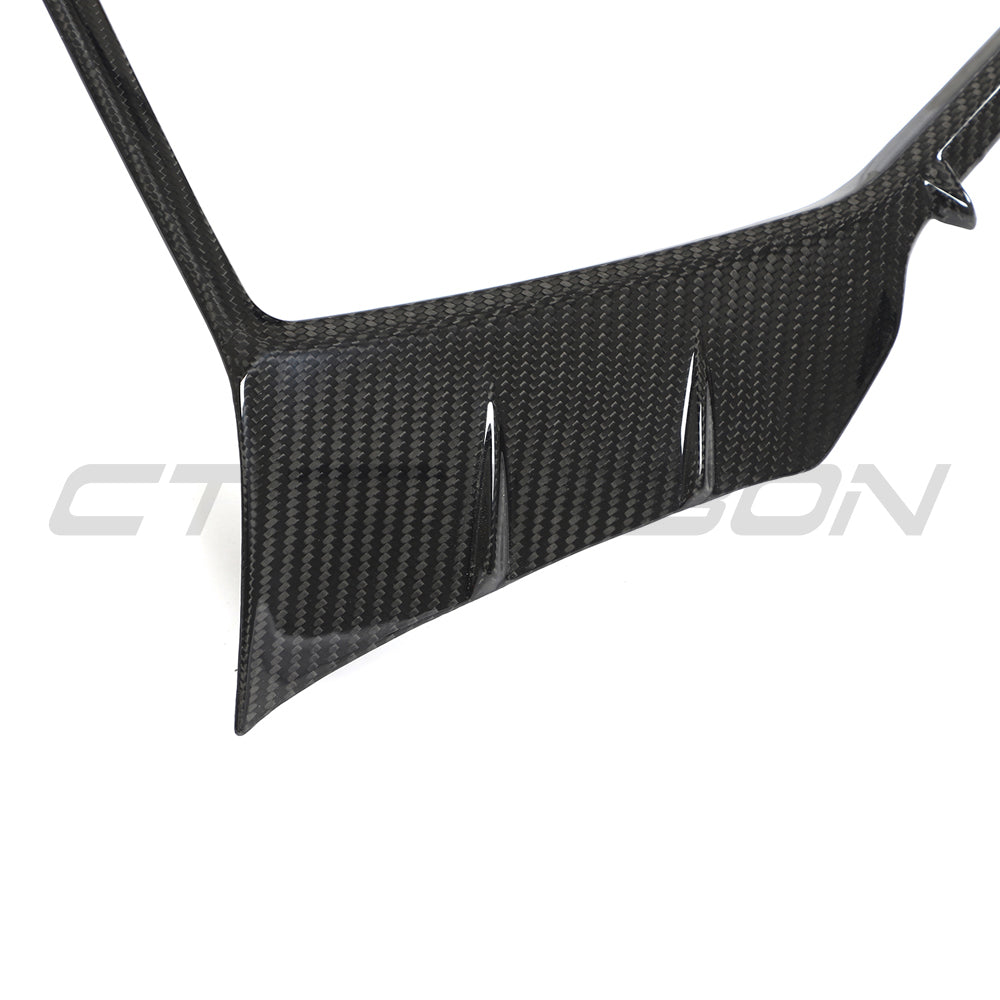 Audi RS6 C8 2019+ full carbon fiber kit by CT Carbon, including front grille surround with detailed carbon fiber weave.