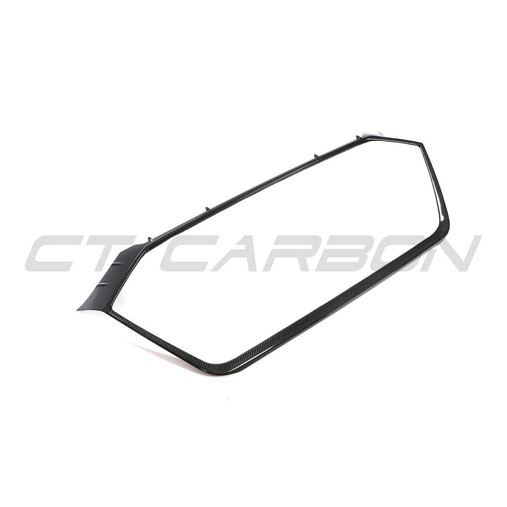 Audi RS6 C8 2019+ CT Design full carbon fibre kit grille surround, showcasing sleek, glossy carbon fiber details for a sporty look.