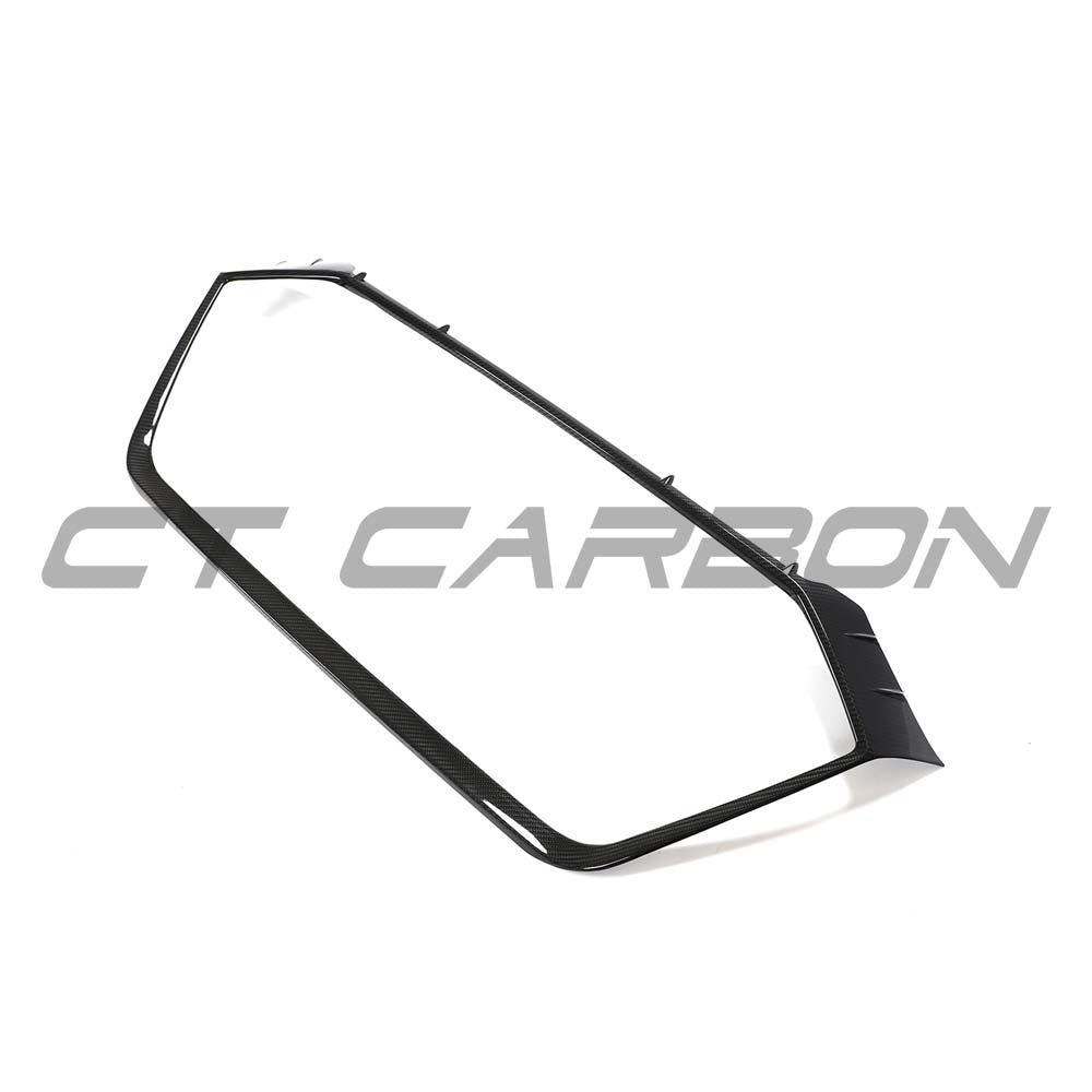 Audi RS6 C8 2019+ full carbon fiber front end kit by CT Carbon, featuring grille surrounds and aerodynamic enhancements.