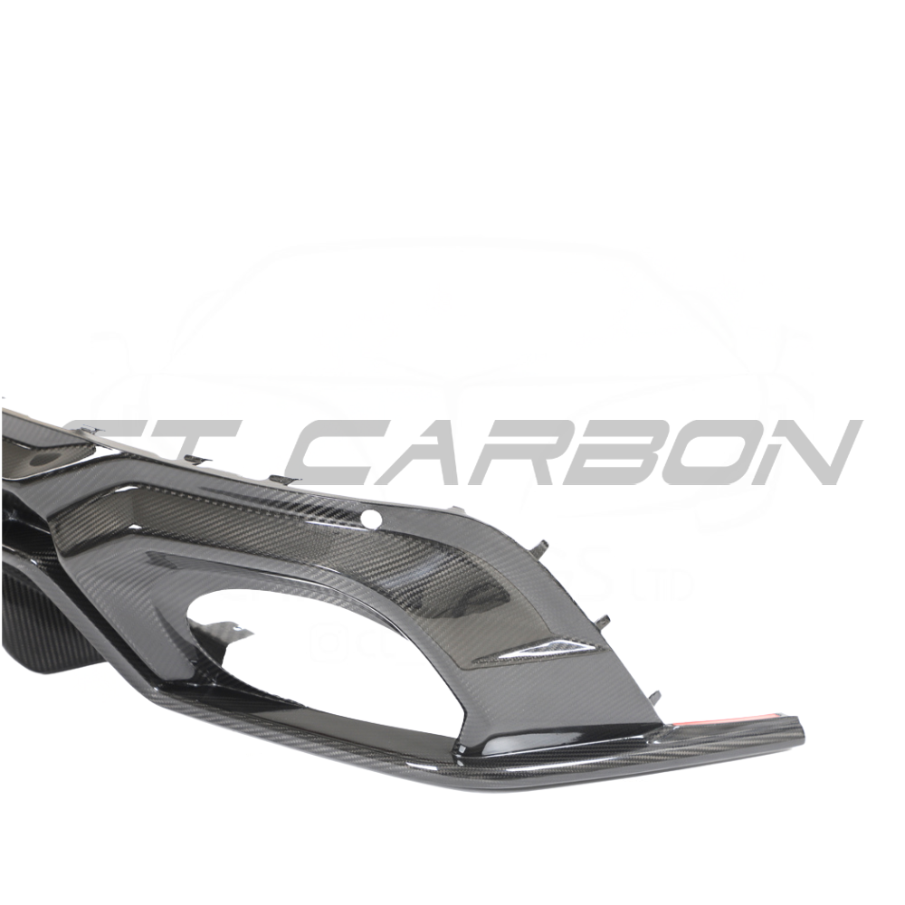 Audi RSQ8 2020-2024 CT Design carbon fibre diffuser showing sleek, lightweight design and textured carbon fibre finish.