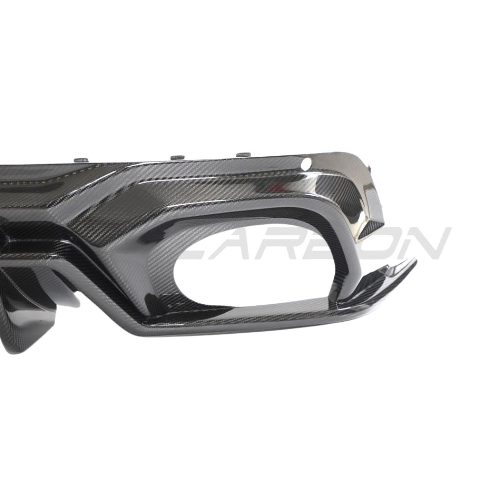 Audi RSQ8 2020-2024 carbon fibre diffuser by CT Design, showcasing sleek black finish and aerodynamic design for enhanced performance.