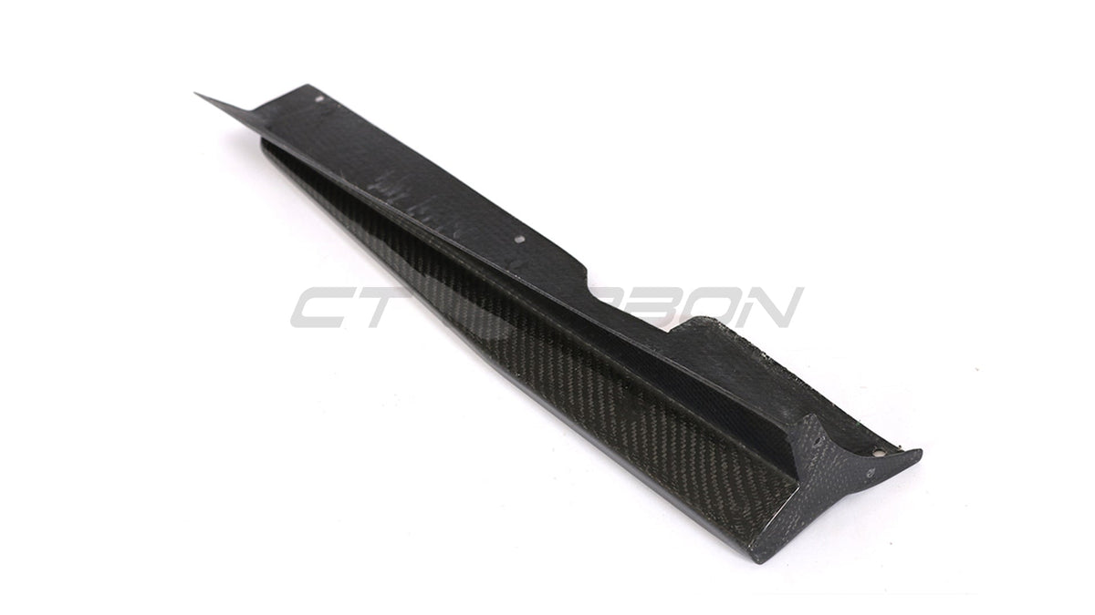 Audi TTRS Quattro MK3 2015-2018 carbon fibre side skirts by CT Carbon, showing sleek, aerodynamic design on the vehicle.