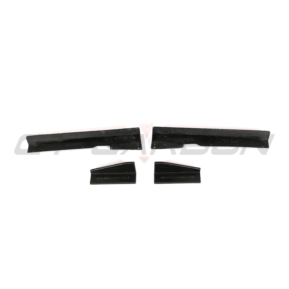 Carbon fibre side skirts for Audi TTRS Quattro MK3 2015-2018 by CT Carbon, showing sleek, textured exterior details.