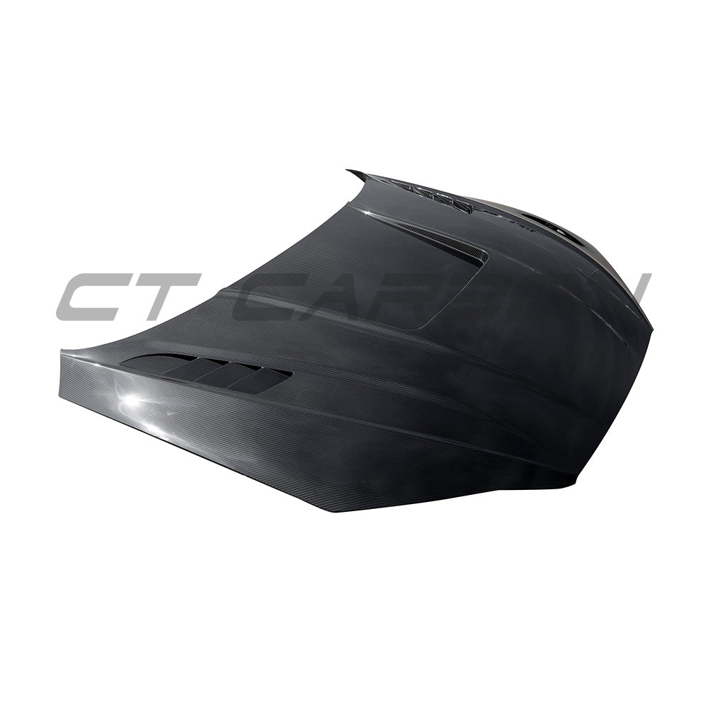 Carbon fibre bonnet for Audi A6, A7, S6, S7, RS6, RS7 C8 2019-2025 by CT Carbon, lightweight and stylish car hood.