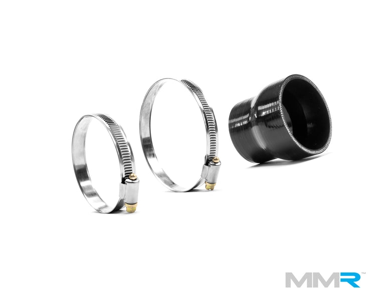 MMX Performance BMW 135i 335i N55 chargepipe kit with hoses, black silicone connectors and metal clamps for enhanced turbo performance