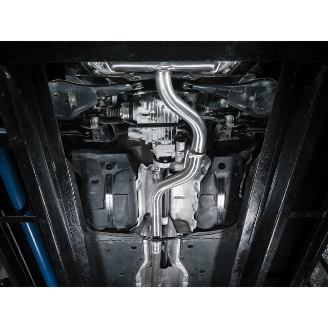 Cobra Sport Audi S3 8Y saloon GPF back performance exhaust with dual tips and polished finish, showcasing the upgraded exhaust system.