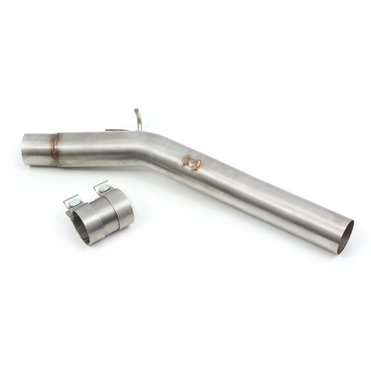 Cobra Sport Audi S3 (8V) resonator delete exhaust pipe center section, stainless steel, designed for improved exhaust flow and sound.