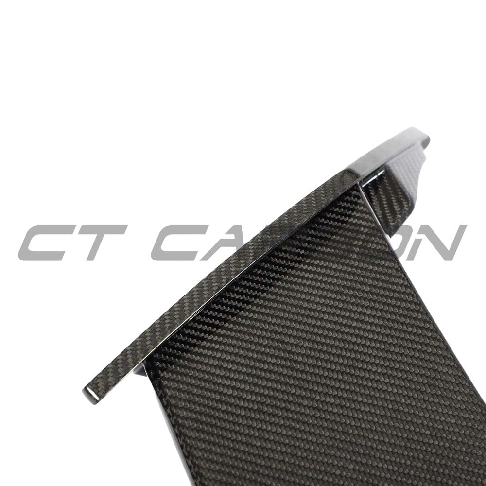 BMW 1 Series F40 and F70 carbon fibre spoiler by CT Design, showcasing sleek aerodynamic wing on the car's rear.