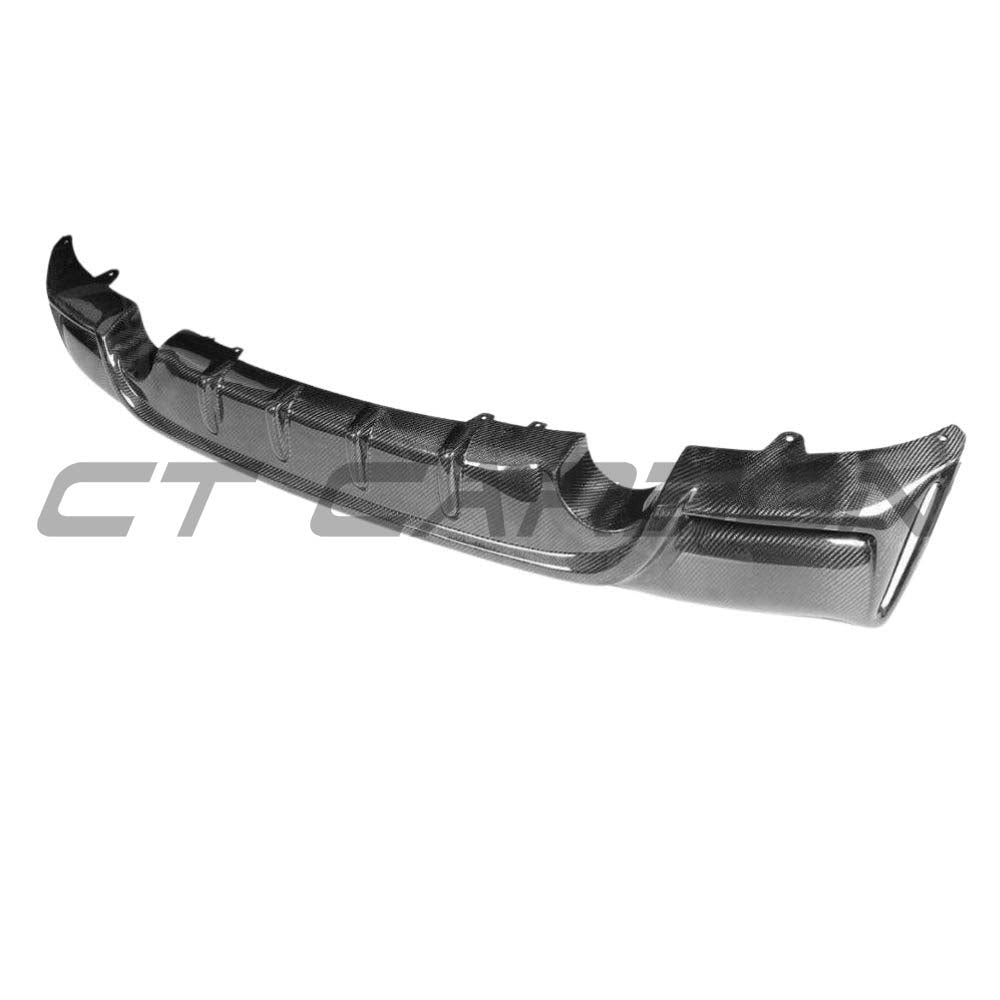 BMW 2 Series F22/F23 CT Carbon fiber diffuser V1 with MP style design, showcasing sleek black carbon fiber finish and aerodynamic details.