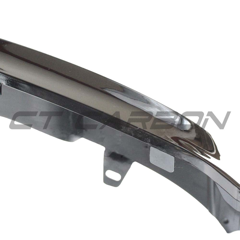 BMW 2 Series F22 full kit with gloss black twin exhaust diffuser by CT Carbon, showcasing sleek black finish and MP style design.