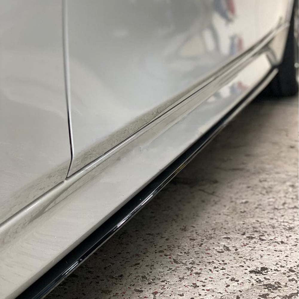 BMW 3 Series F30 F31 GLOSS BLACK side skirts by CT Carbon, V2 style, with sleek, aerodynamic design for enhanced sport appearance.