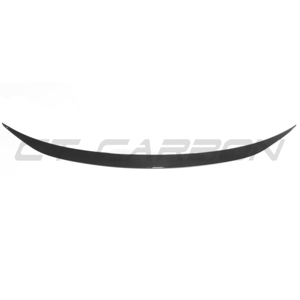 BMW 3 Series M3 G20 G80 CT Carbon V3 gloss black spoiler, OEM style, mounted on the rear of the vehicle.