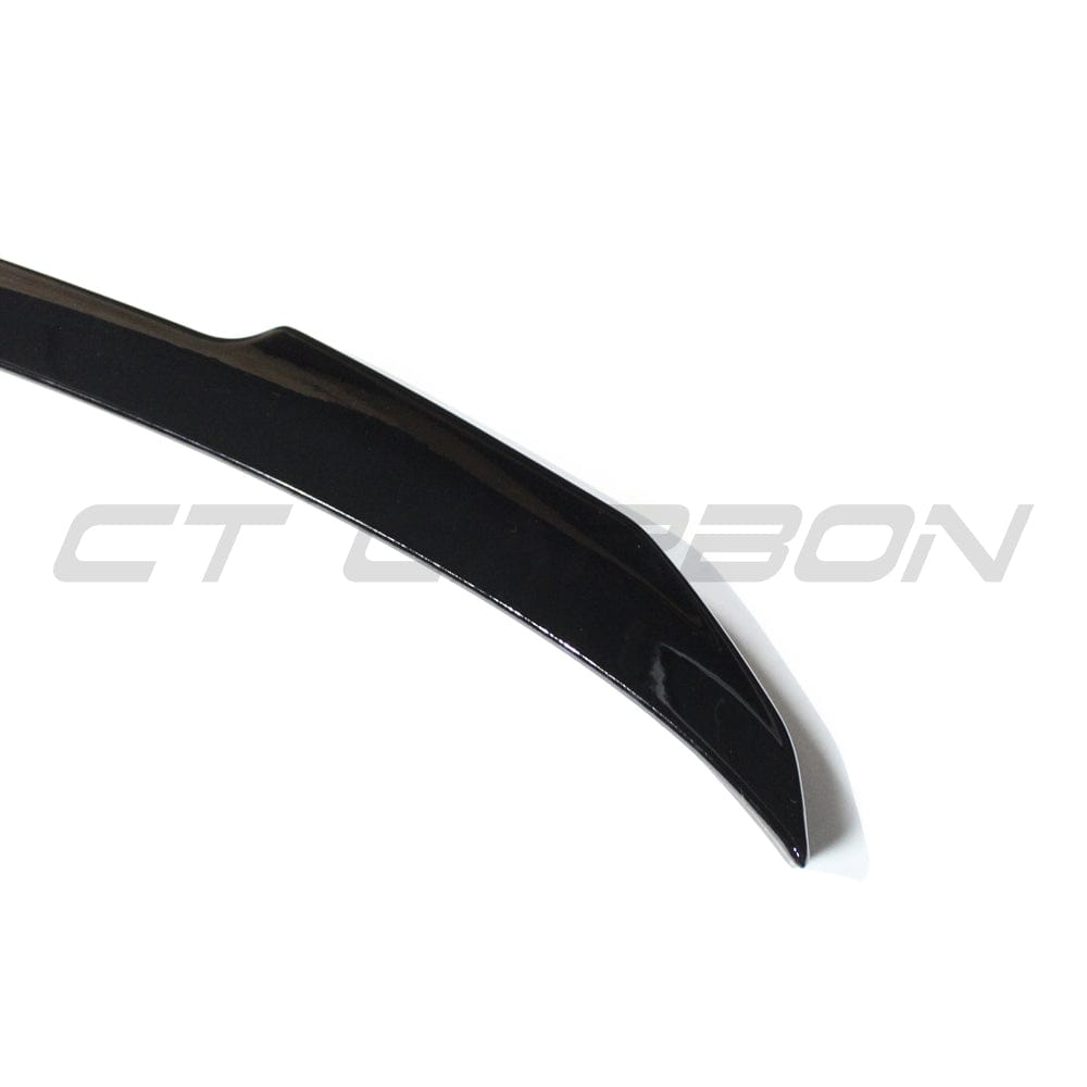 BMW 3 Series M3 G20 G80 gloss black spoiler by CT Carbon, showcasing a sleek, aerodynamic automotive spoiler design.
