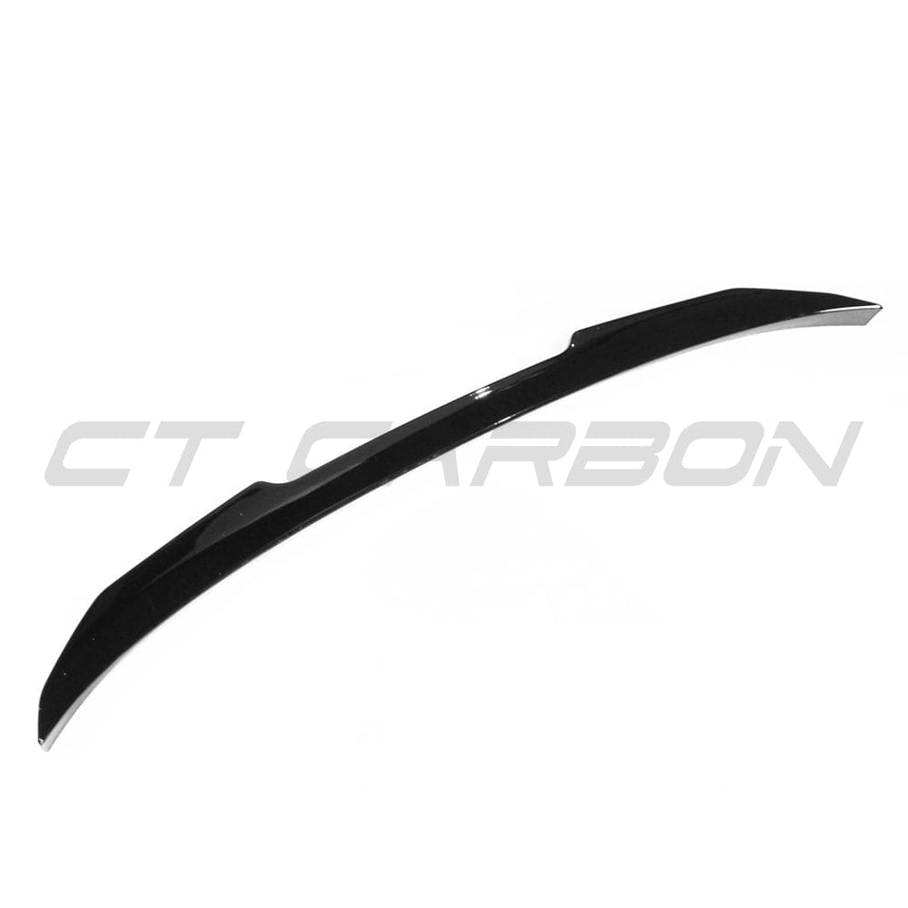 BMW 3 Series M3 G20 G80 gloss black spoiler by CT Carbon, showing sleek aerodynamic car accessory on the vehicle.