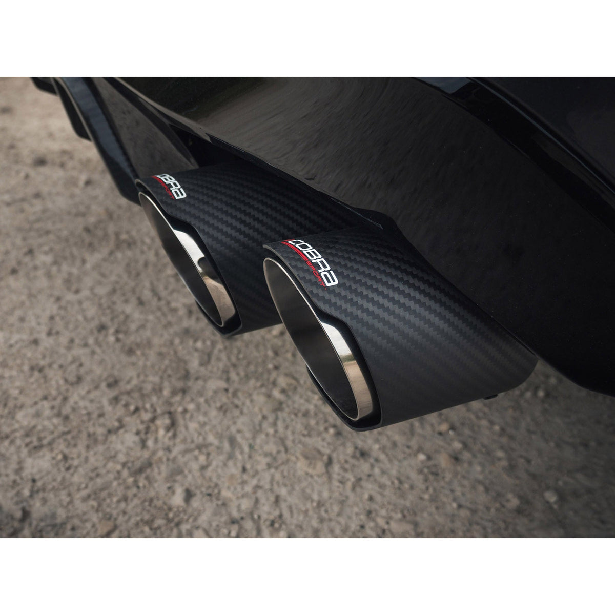 BMW M440i G22/G23 Cobra Sport valved quad exit GPF/PPF back performance exhaust system installed on a vehicle.