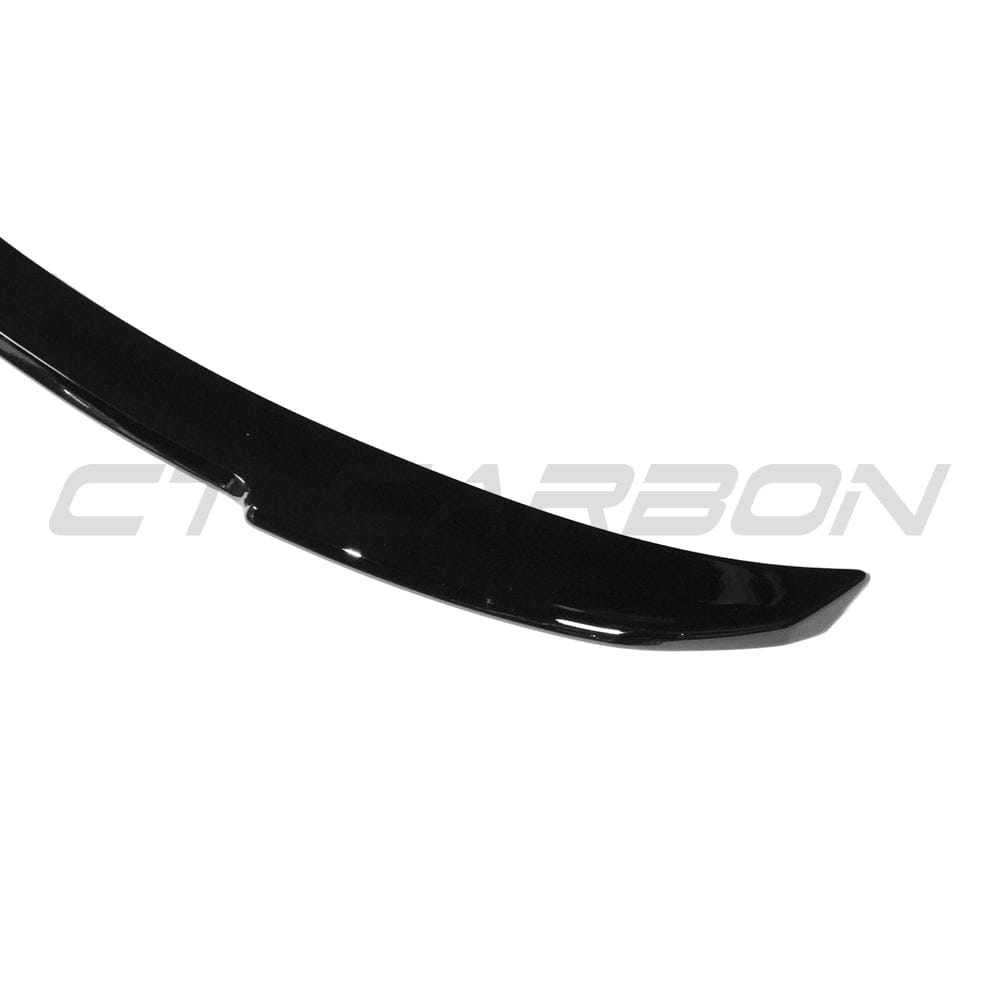 BMW 4 Series F32 gloss black spoiler by CT Carbon, V6 style, shown on car with sleek aerodynamic design.