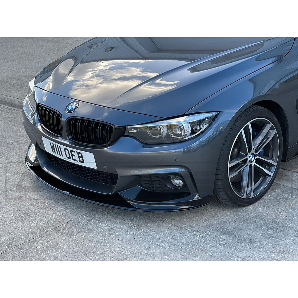 BMW 4 Series F33 full kit by CT Carbon featuring gloss black finish and twin exhaust system, MP style, shown on vehicle.