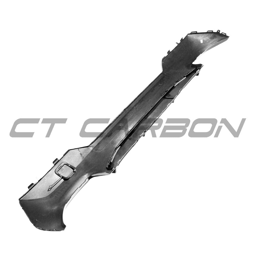 BMW G22 G23 4 Series 2020-2024 CT Carbon gloss black diffuser for 440i, V2 pre-LCI model, front bumper accessory.