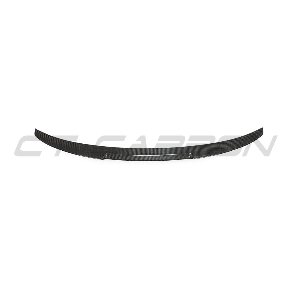 BMW 4 Series G26 and i4 carbon fibre spoiler by CT Carbon, V2 style, showing the aerodynamic design on the vehicle.