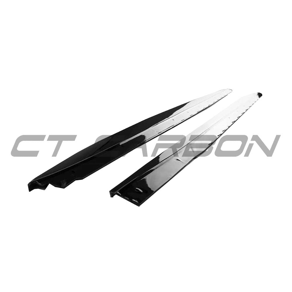 BMW 5 Series G30 gloss black full kit by CT Carbon, including exterior styling components, installed on the vehicle.