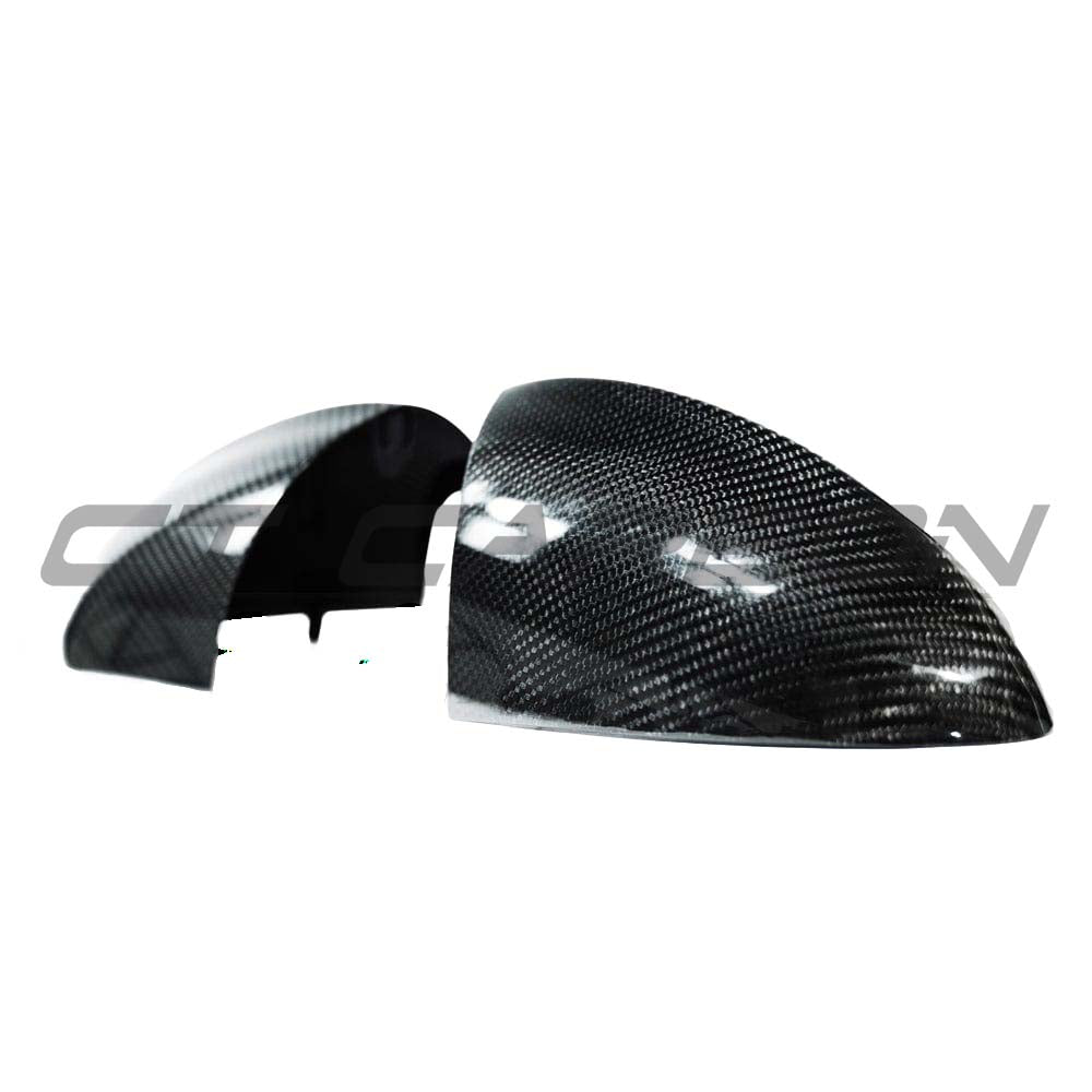 BMW E90/E92/E93 M3 carbon fiber mirror accessories by CT Carbon, showcasing sleek, lightweight carbon fiber side mirrors.