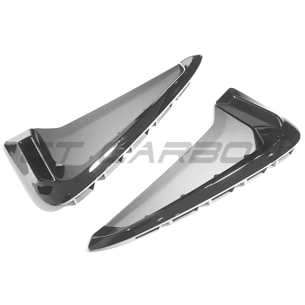 BMW F15 X5 GLOSS BLACK Fender Trim accessory by CT Carbon, showing close-up of sleek, shiny black exterior trim piece.