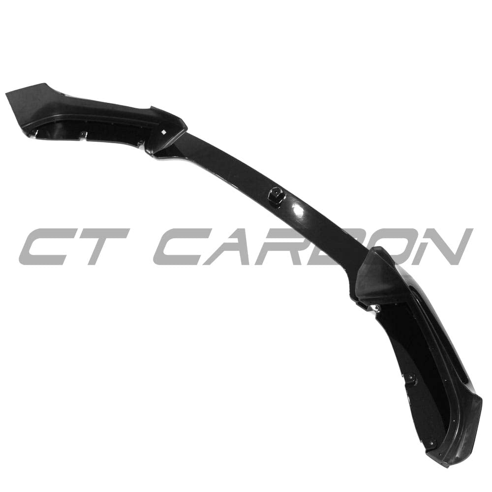 BMW F20 F21 1 Series LCI CT Carbon gloss black splitter installed on front bumper, showcasing sleek aerodynamic design.