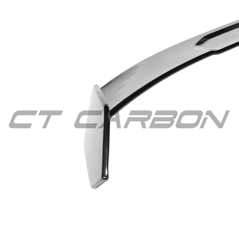 BMW F40 and F70 1 Series 2019+ gloss black spoiler by CT Carbon, sleek MP style rear spoiler on a modern hatchback.