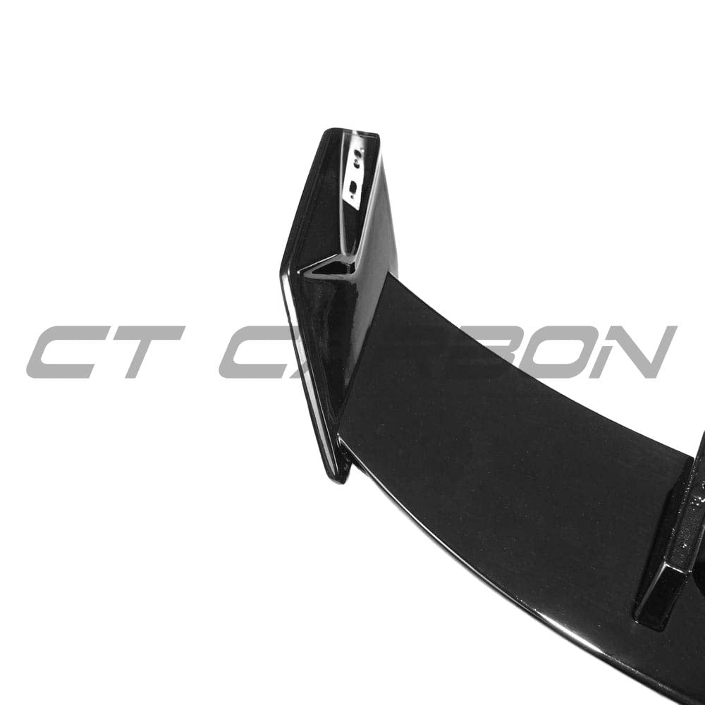 BMW F40 and F70 1 Series 2019+ CT Carbon gloss black spoiler, V1 style, mounted on the vehicle's trunk for sporty enhancement.