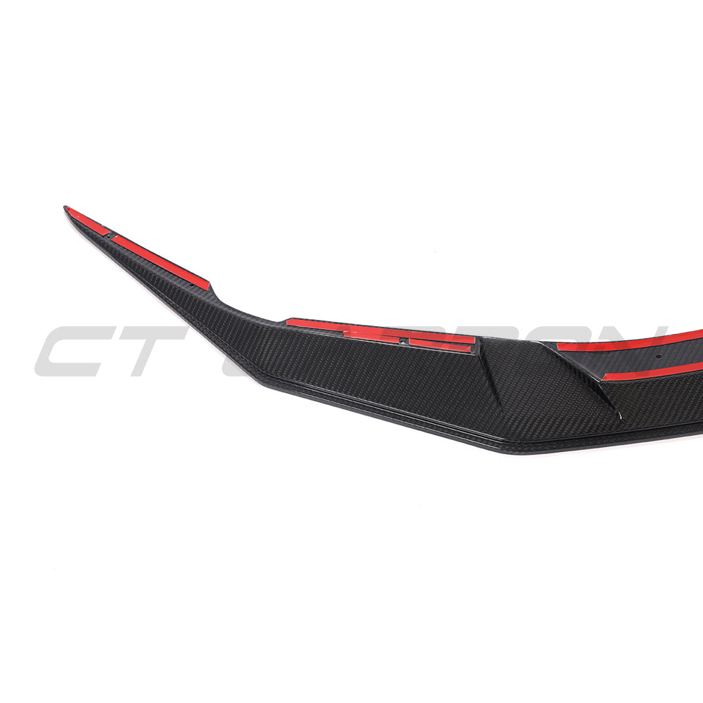 BMW F90 M5 and M5C LCI carbon fibre splitter by CT Carbon, showcasing the sleek, aerodynamic front splitter design.