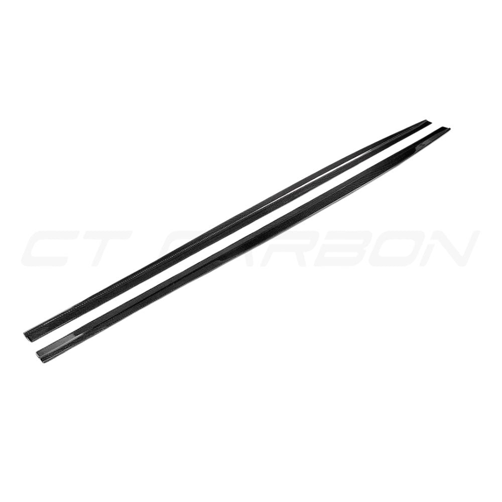 BMW F90 M5 saloon full carbon fibre kit by CT Carbon, including hood, roof, and trunk in a detailed close-up image.