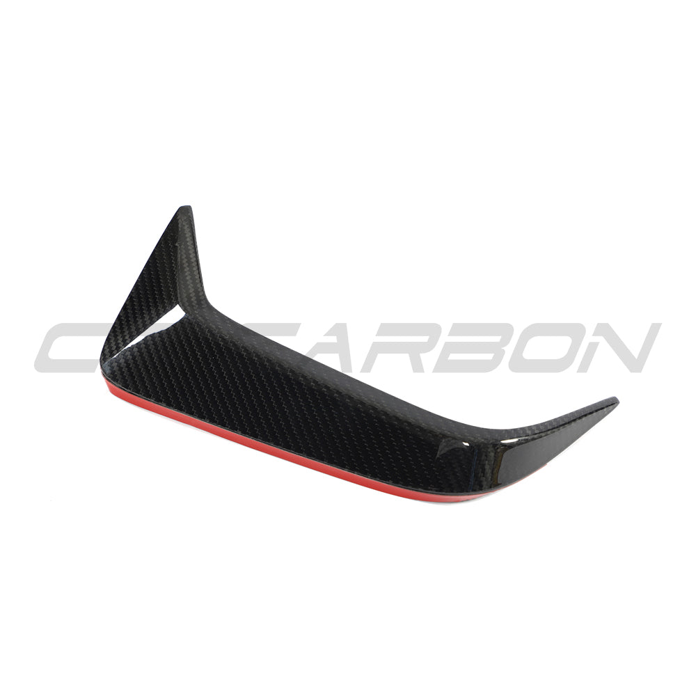 BMW F95 X5M 2019-2022 pre-LCI carbon fiber rear bumper trim by CT Design, showcasing the sleek, textured carbon fiber finish.
