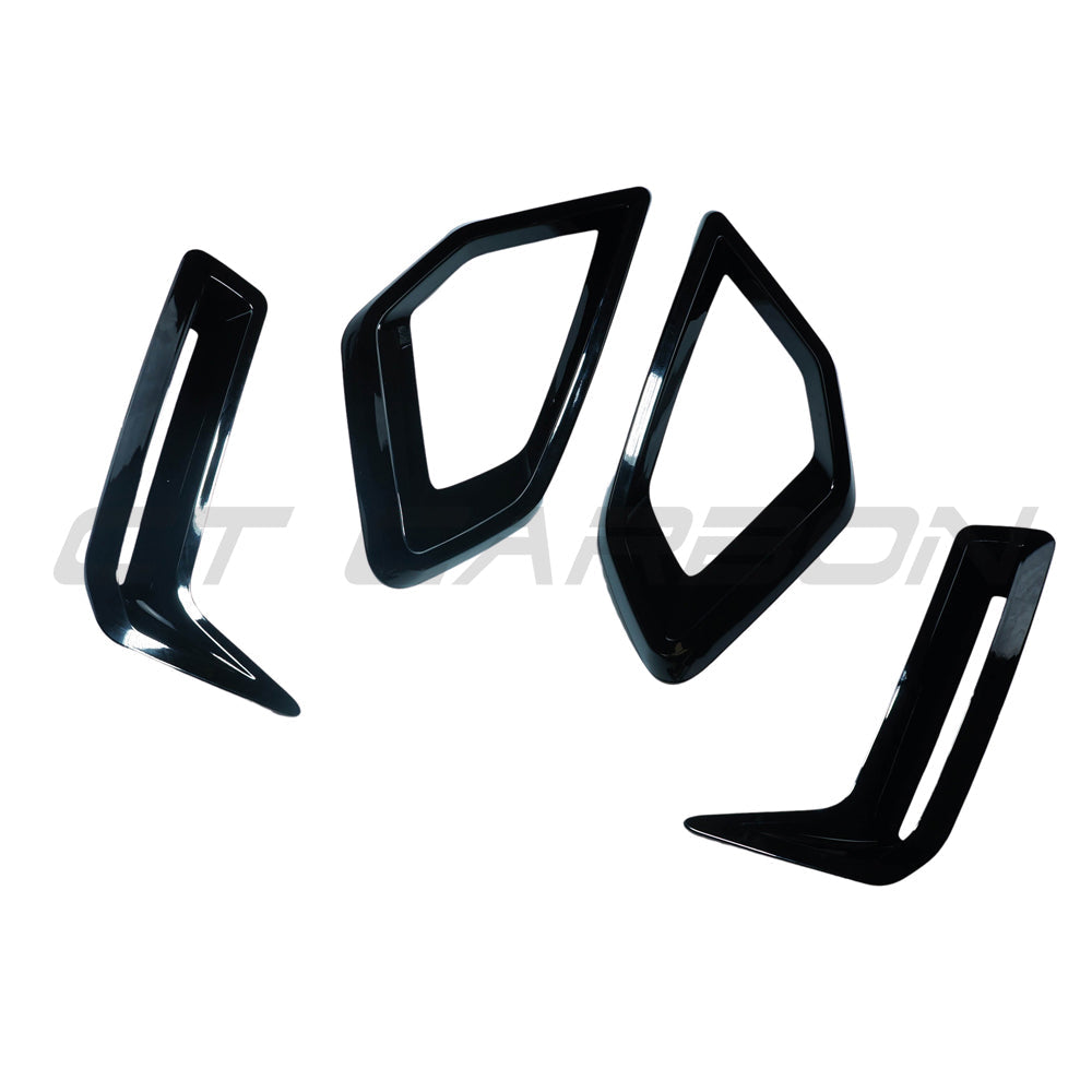 BMW G05 X5 LCI 2024 gloss black front bumper trim pack by CT Carbon, showcasing sleek, high-quality automotive accessories.