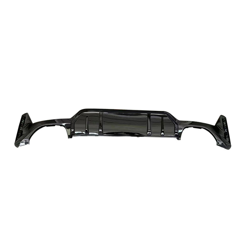BMW G20 G21 3 Series LCI 340i CT Carbon gloss black rear diffuser with square exhaust cutouts, enhances sporty rear appearance.