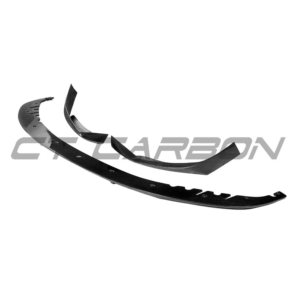 BMW G30 5 Series carbon fibre kit by CT Carbon, showing sporty splitter with V1 design for 2016-2023 model.