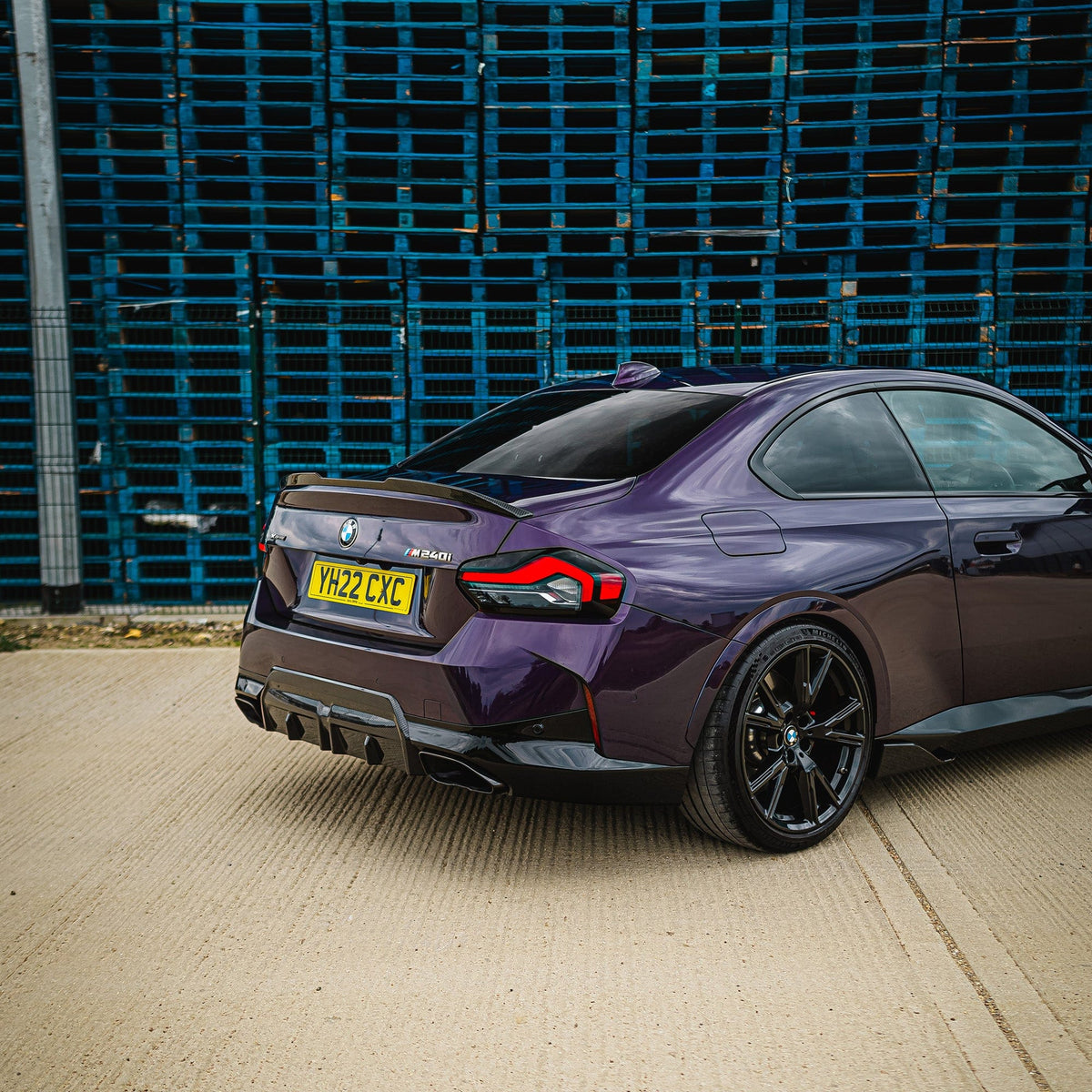 BMW G42 2 Series 2022+ CT Carbon carbon fibre diffuser, V1 style, designed for sporty and aerodynamic enhancement.