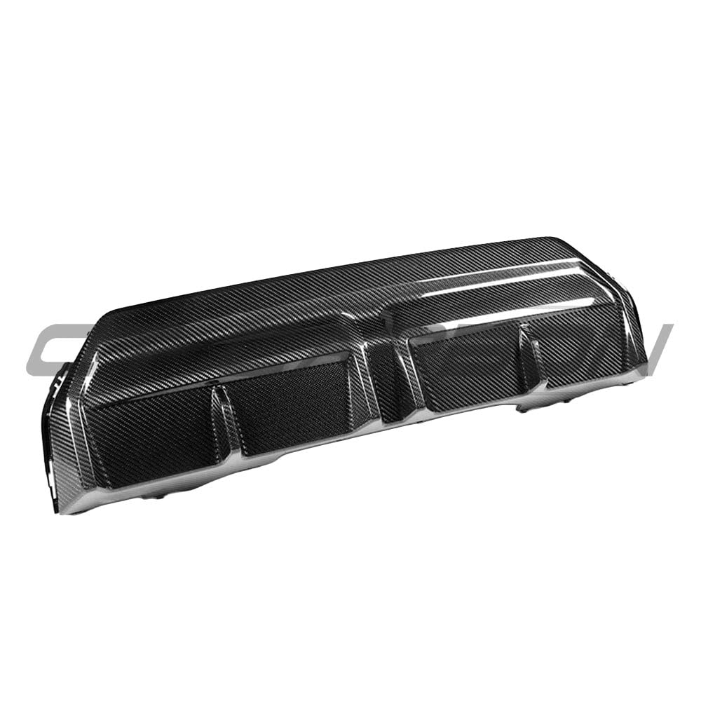 BMW G42 2 Series 2022+ full carbon fibre diffuser kit by CT Carbon, featuring V6 style design on the car's rear.