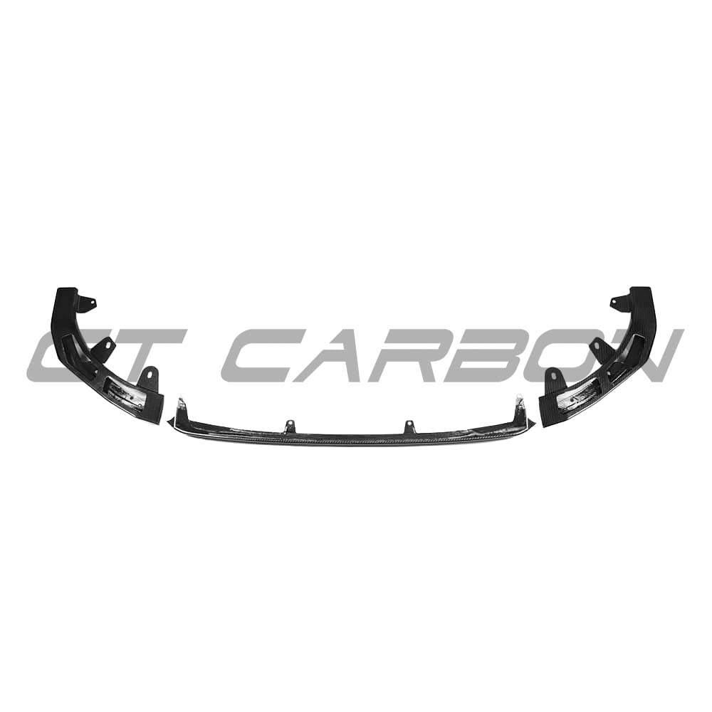 BMW G42 2 Series carbon fibre splitter by CT Carbon, V1, showcasing lightweight aerodynamic car enhancement.