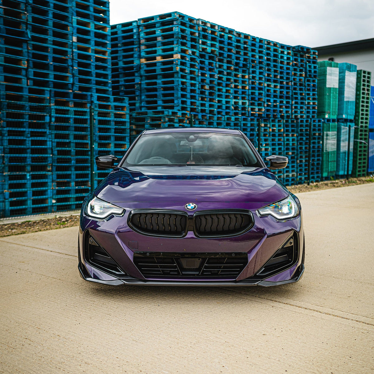 BMW G42 2 Series Carbon Fibre Splitter V1 by CT Carbon, showing sleek black carbon fibre with aerodynamic design