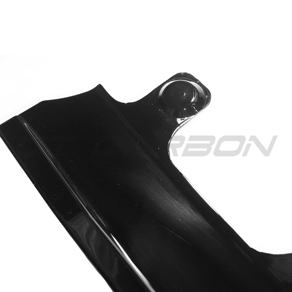 BMW G42 2 Series gloss black side skirts by CT Carbon, showcasing sleek, aerodynamic side panel enhancements for the vehicle.