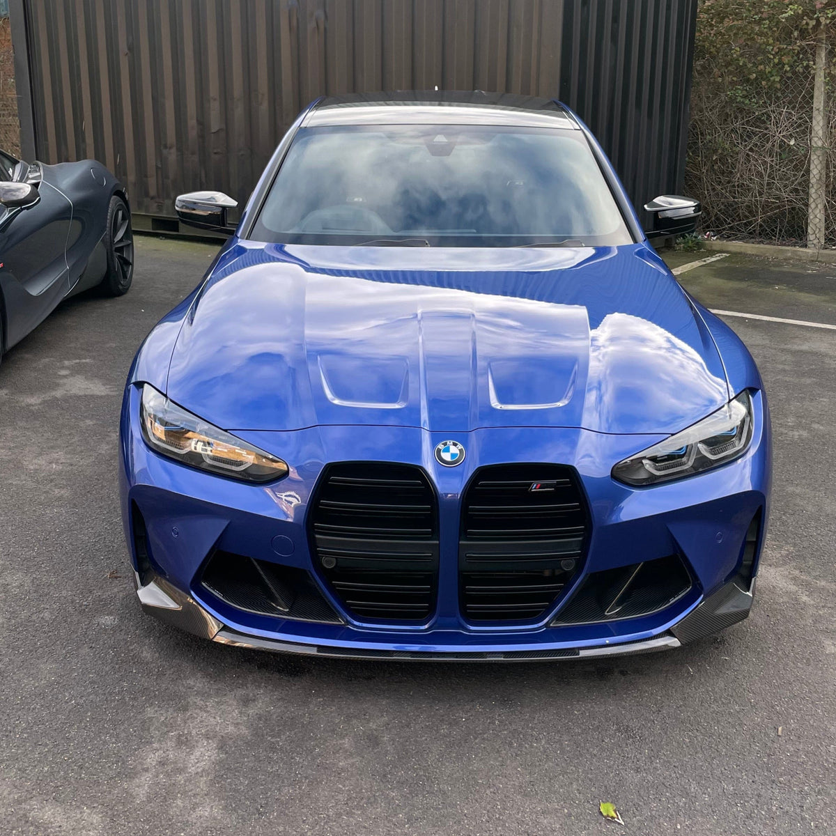 BMW G80 M3 full carbon fiber kit by CT Carbon, featuring MP style components on a sleek black M3 car.