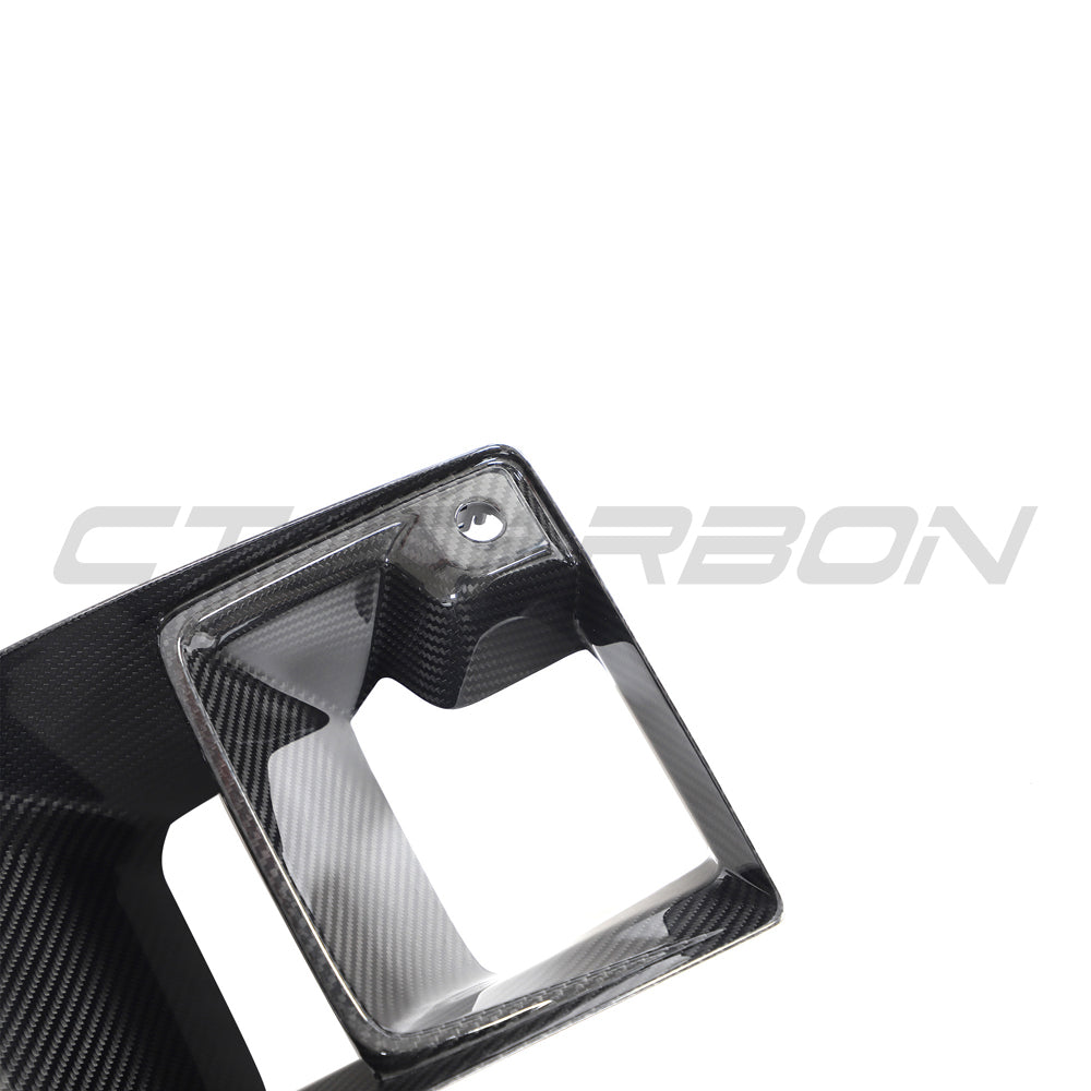 BMW G87 M2 carbon fibre ducts by CT Design, V2 accessories, featuring sleek black carbon fiber with detailed vents.