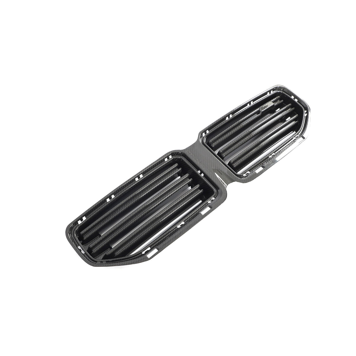 BMW G87 M2 carbon fiber front grille by CT Design, showcasing sleek, lightweight carbon fiber with detailed grille pattern.