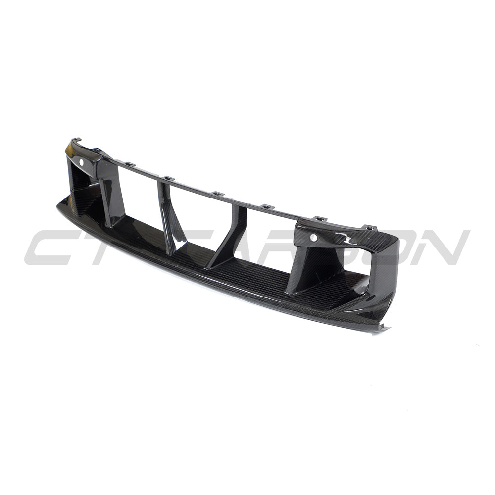 BMW G87 M2 carbon fiber lower grille by CT Design, showcasing sleek black carbon fiber finish and precise fitment.