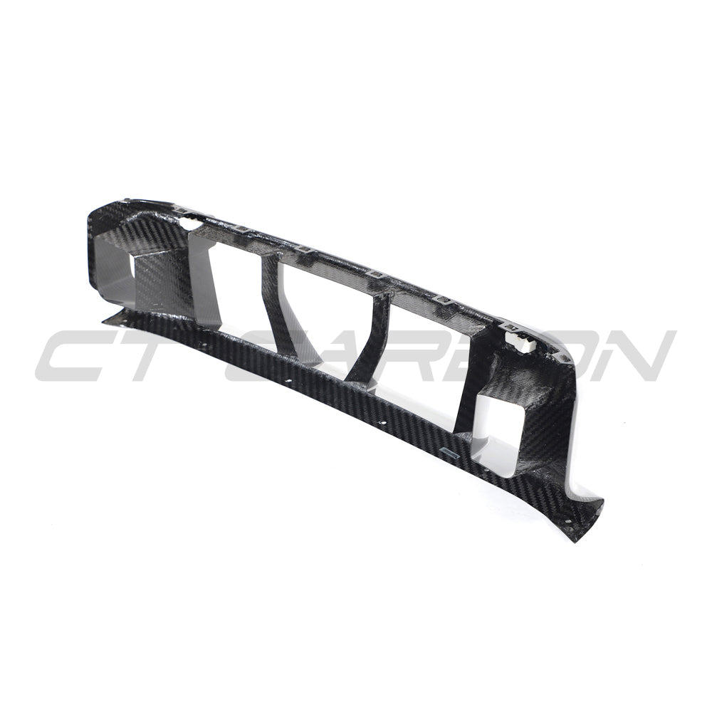BMW G87 M2 carbon fibre lower grille by CT Design, showcasing sleek black carbon fiber with detailed texture and fitment.