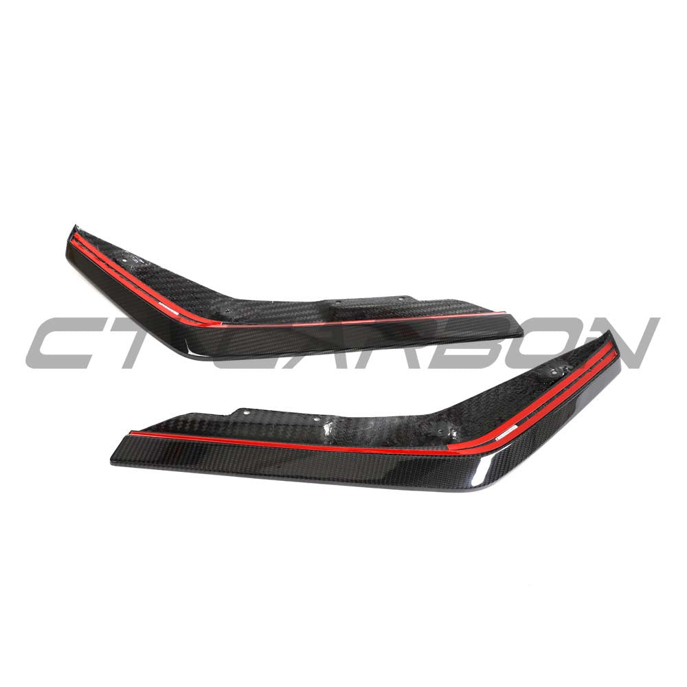 BMW G87 M2 CT Design carbon fiber rear bumper corners kit, lightweight and aerodynamic, made from high-quality carbon fiber material.