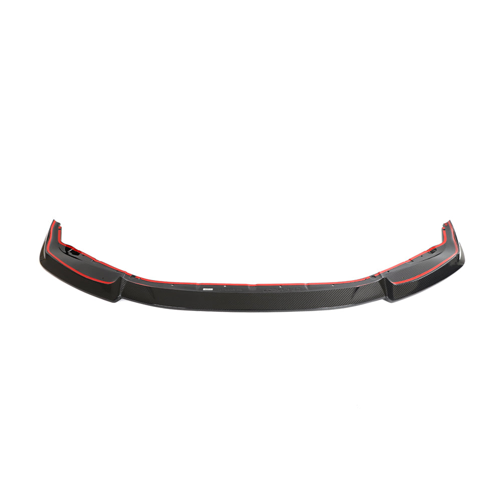 BMW G87 M2 2023 carbon fibre splitter by CT Design, V2 version, showcasing sleek, lightweight aerodynamic automotive accessory.